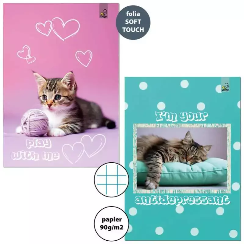 Zeszyt A4 32k. kratka 90g BF Cats, Bee-Bee