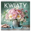 KALENDARZ WIELOPLANSZOWY ŚCIENNY 2026 Kwiaty 33x33 cm Na Spirali - zdjęcie