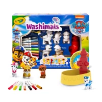 Crayola Figurki do malowania i mycia - zestaw zwierzątka 5 szt., flamastry zmywalne 8 szt., szczoteczka, wanna - hydrant Washimals Psi Patrol 3+, zdjęcie 3