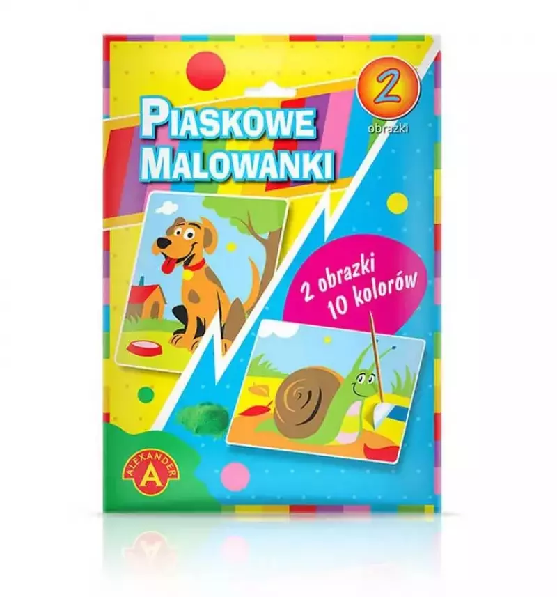 Piaskowe malowanki. Pies, ślimak Piaskowe malowanki. Pies, ślimak