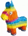 Piniata Pinata Kolorowy Tęczowy OSIOŁEK Konik Urodziny Party 36x35x12cm - zdjęcie