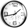 Zegar ścienny biały z termometrem higrometrem 30 cm - zdjęcie