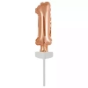 Balon foliowy mini cyfra 1 różowe złoto 4x12cm - zdjęcie
