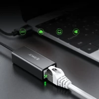 Adapter sieciowy Orico XC-R45-V1 USB-C do RJ45 Gigabit Ethernet 1 Gbps - czarny, zdjęcie 8