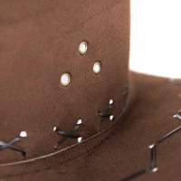 Kapelusz kowbojski zamszowy brązowy, zdjęcie 2