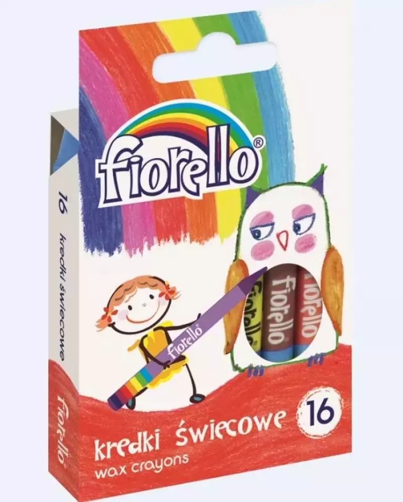 Kredki świecowe 16 kolorów FIORELLO Kredki świecowe 16 kolorów FIORELLO