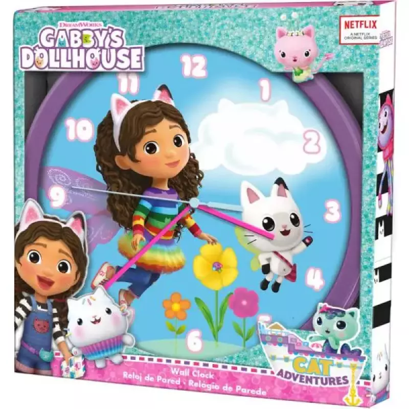 Zegar ścienny 25cm Koci Domek Gabi. Gabby's Dollhouse GD00021 Kids Euroswan Zegar ścienny 25cm Koci Domek Gabi. Gabby's Dollhouse GD00021 Kids Euroswan