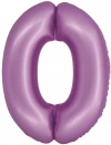 Balon foliowy. Cyfra 0, lawendowy (76 cm) - zdjęcie