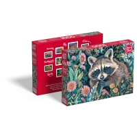 Puzzle 1000 elementów. Szop pracz w kwiatach 30851, zdjęcie 8