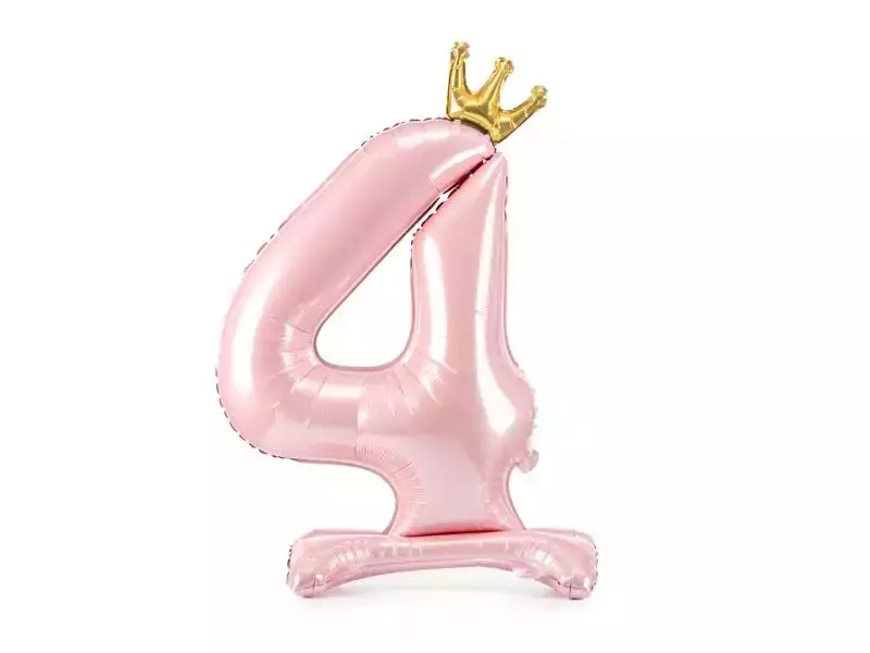 Stojący balon foliowy 4 jasny róż 84cm Stojący balon foliowy 4 jasny róż 84cm