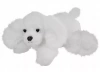 Maskotka Piesek Biały Leżący - 28cm - zdjęcie