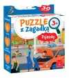 Puzzle 30 elementów z zagadką. Pojazdy - zdjęcie
