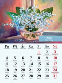 Kalendarz ścienny 2026 Bukiety Malowane 23x31cm kwiaty imieniny, zdjęcie 6