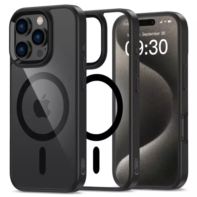 Tech-Protect Magmat MagSafe iPhone 16 Pro BLACK/CLEAR Tech-Protect Magmat MagSafe iPhone 16 Pro BLACK/CLEAR