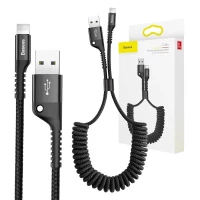 Kabel BASEUS Spring USB-A-Lightning 1m sprężynowy (czarny), zdjęcie 7