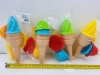 ZESTAW DO PIASKU ICE CREAM NATURAL x3 + ŁYŻKA - zdjęcie