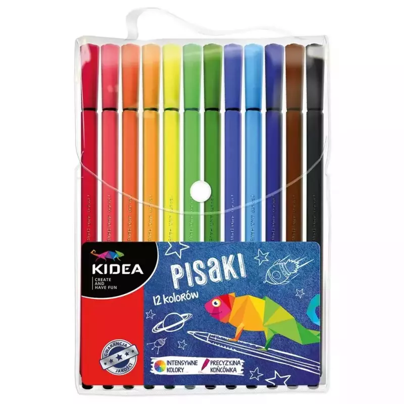 Pisaki w etui 12 kolorów DERFORM Pisaki w etui 12 kolorów DERFORM