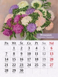 Kalendarz ścienny 2026 Bukiety Malowane 23x31cm kwiaty imieniny, zdjęcie 10