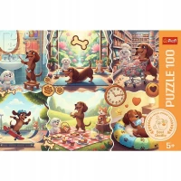 Puzzle 100 elementów. Długi dzień jamnika, zdjęcie 3