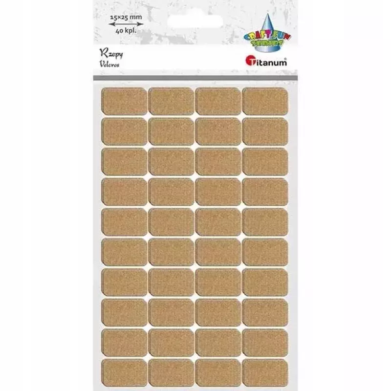 Rzepy samoprzylepne beżowe 15x25mm 40kpl Rzepy samoprzylepne beżowe 15x25mm 40kpl