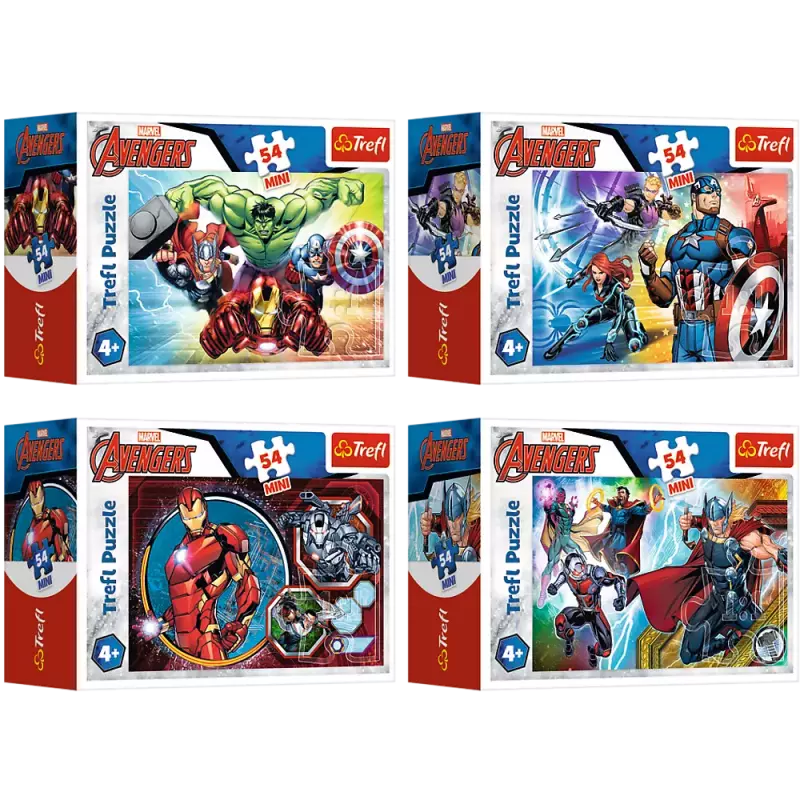 Puzzle mini 54 elementy. Bohaterowie, mix wzorów