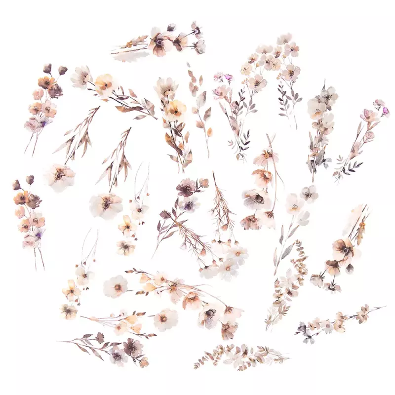Naklejki Pet Kwiaty Beige Mist 30 szt. Naklejki Pet Kwiaty Beige Mist 30 szt.