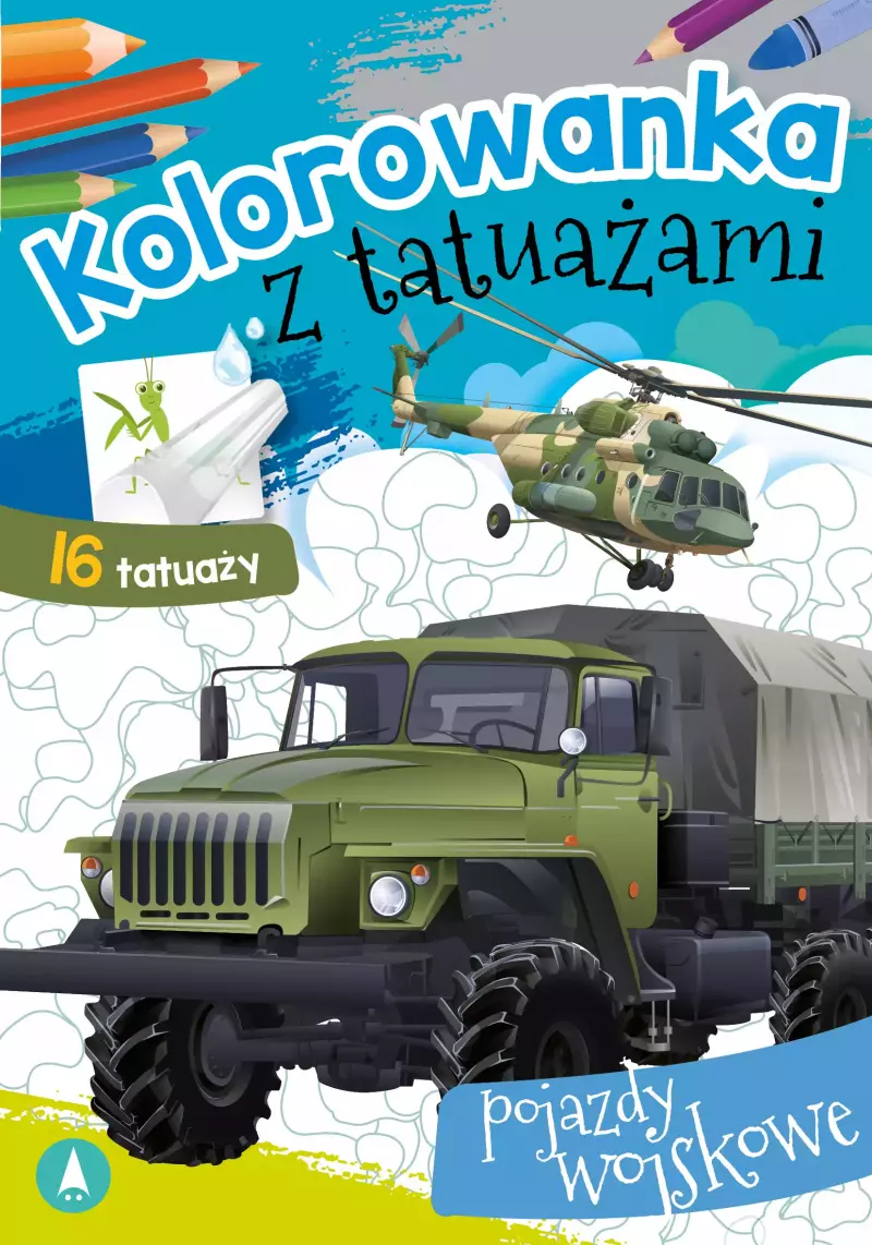 Kolorowanka z tatuażami. Pojazdy wojskowe Kolorowanka z tatuażami. Pojazdy wojskowe