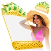 Materac dmuchany plażowy hamak wodny leżak fotel krzesło do pływania basenu ananas - zdjęcie