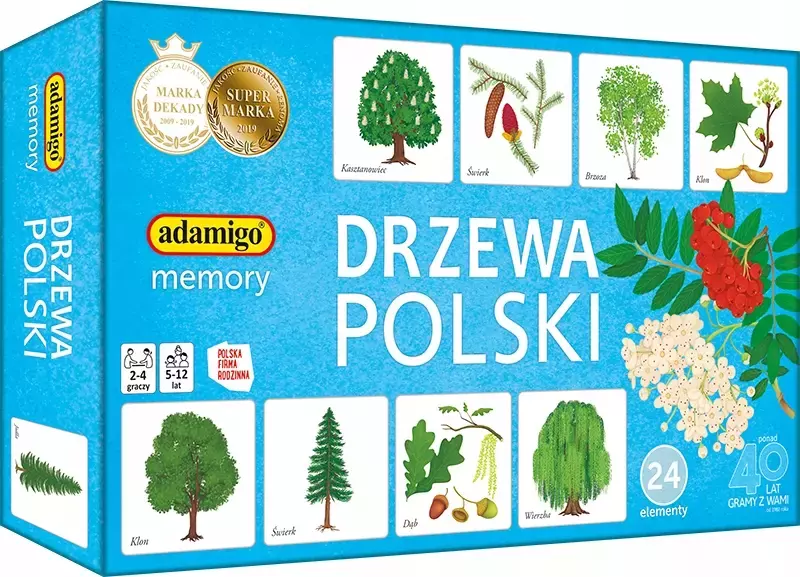 Memory Drzewa Polski gra pamięciowa ADAMIGO Memory Drzewa Polski gra pamięciowa ADAMIGO