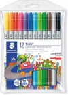 Flamastry dwustronne Noris Club 12 kolorów Staedtler - zdjęcie