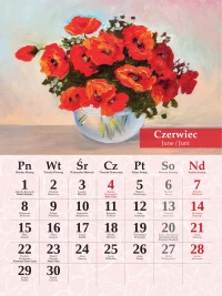Kalendarz ścienny 2026 Bukiety Malowane 23x31cm kwiaty imieniny, zdjęcie 7