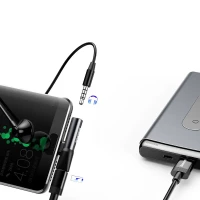 Baseus Audio Converter L41 adapter przejściówka ze złącza USB-C na port USB-C + gniazdo słuchawkowe 3,5 mm czarny (CATL41-01), zdjęcie 9