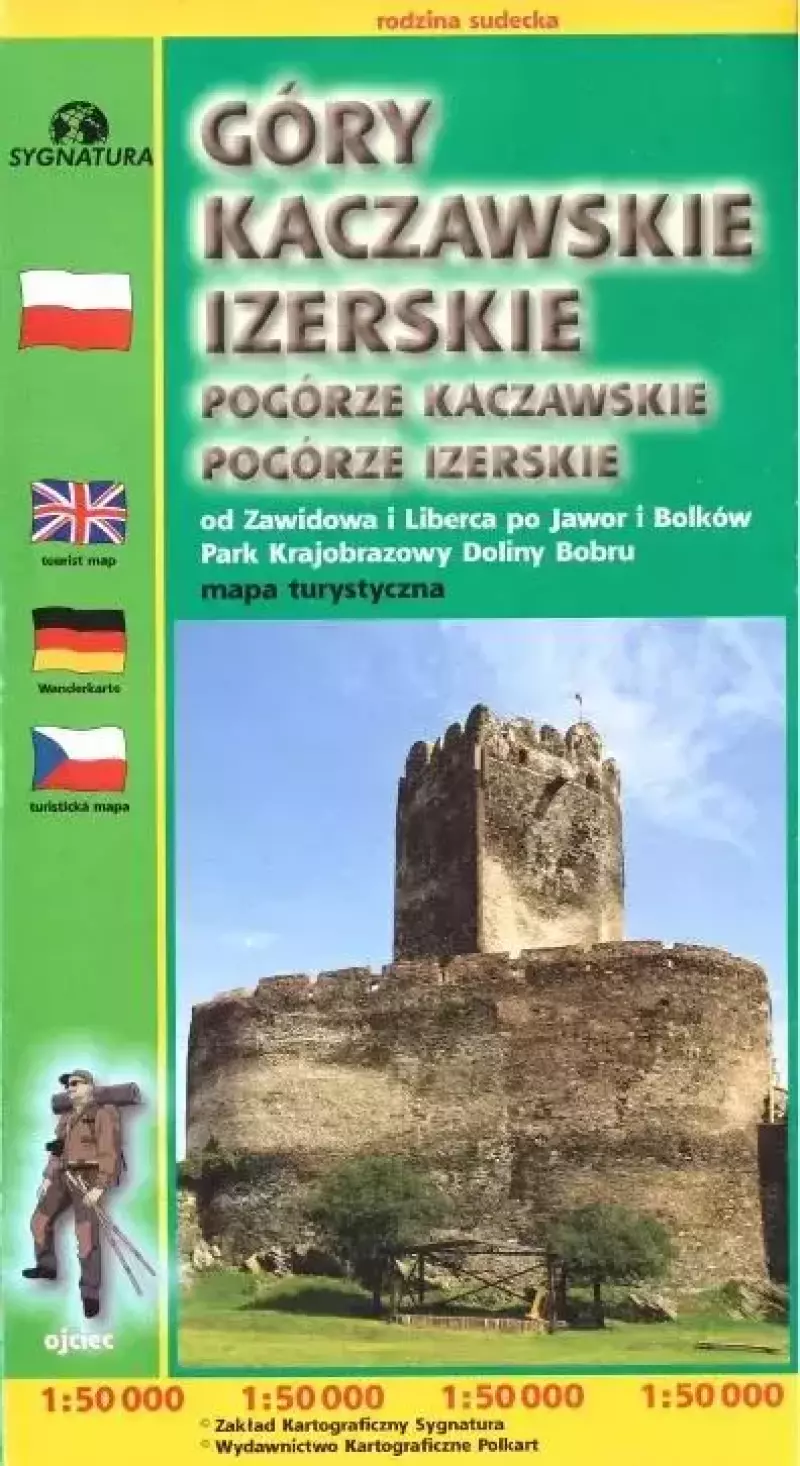 Mapa turystyczna Góry Kaczawskie, Izerskie, 1:50 000
