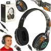 Słuchawki bezprzewodowe nauszne Bluetooth RGB Gaming Sport 200mAh czarne - zdjęcie