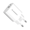 Ładowarka sieciowa Wozinsky WGWCW USB-A USB-C 20W - biała - zdjęcie