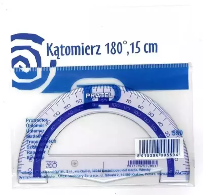 Kątomierz 15cm 180 stopni PRATEL Kątomierz 15cm 180 stopni PRATEL