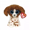 TY BEANIE BOOS MUDDLES - brązowo / biały pies 15cm 36249 - zdjęcie