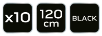 Sznurowadła do butów roboczych 120cm, czarne, zdjęcie 2