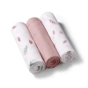 Babyono pielucha bambusowa 70x70 3-pak 397/14 róż - zdjęcie