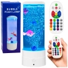 Lampka Nocna Ozdobna LED RGB Akwarium Z Rybkami 16 Kolorów USB Biała - zdjęcie