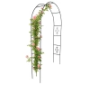 Pergola ogrodowa metalowa łuk uchwyt na róże kwiaty pnącza 240cm zielony - zdjęcie