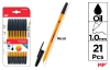 Długopisy 1.0 mm, czarne (21 sztuk) - zdjęcie