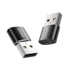 Joyroom adapter przejściówka z USB Typ C (żeński) na USB (męski) 2 szt. czarny (S-H152 Black) - zdjęcie