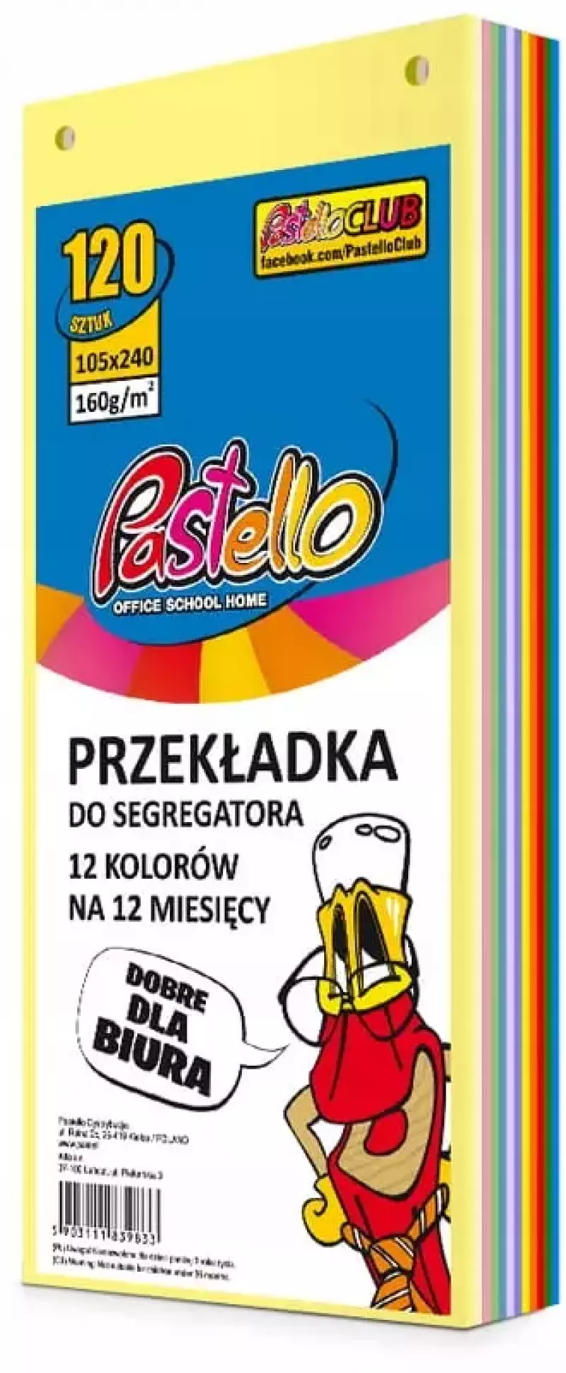 Przekładka do segregatora 1/3 A4 120K 12 kolorów Przekładka do segregatora 1/3 A4 120K 12 kolorów
