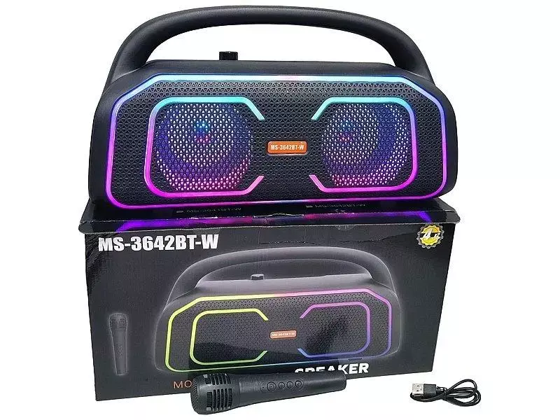 Głośnik Bluetooth z mikrofonem karaoke USB