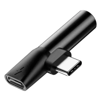 Baseus Audio Converter L41 adapter przejściówka ze złącza USB-C na port USB-C + gniazdo słuchawkowe 3,5 mm czarny (CATL41-01), zdjęcie 6
