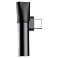 Baseus Audio Converter L41 adapter przejściówka ze złącza USB-C na port USB-C + gniazdo słuchawkowe 3,5 mm czarny (CATL41-01), zdjęcie 2
