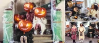 Peleryna czarna ze złotym wzorem strój kostium przebranie Halloween 3-7lat, zdjęcie 4