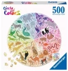 Puzzle 500 elementów, koło. Paleta kolorów. Zwierzęta - zdjęcie