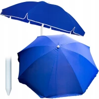 Parasol polyester tkanina 240cm, 8 drutów, łamany, granatowy, zdjęcie 2